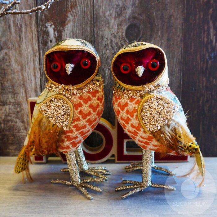 Gisela Graham Patchwork Fabric/Feather Owl